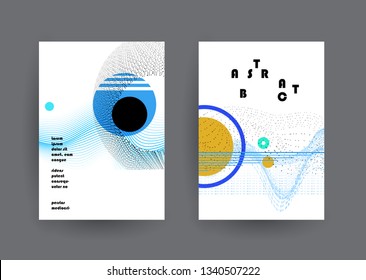 Template brochures, flyers, business presentations. Modern flat line style, layout in A4 size. Trendy abstract background. Geometric science or technology pattern. Graphic design
