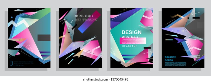 Template brochures, flyers, business presentations. Modern flat line style, layout in A4 size. Trendy abstract background. Geometric science or technology pattern. Graphic design