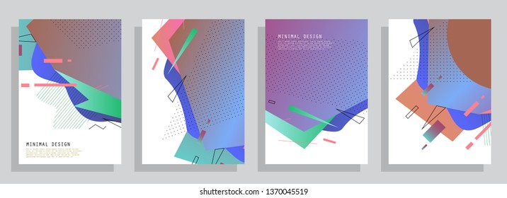 Template brochures, flyers, business presentations. Modern flat line style, layout in A4 size. Trendy abstract background. Geometric science or technology pattern. Graphic design