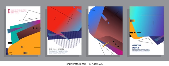 Template brochures, flyers, business presentations. Modern flat line style, layout in A4 size. Trendy abstract background. Geometric science or technology pattern. Graphic design