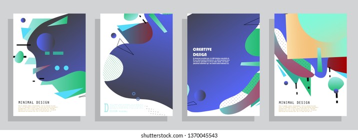 Template brochures, flyers, business presentations. Modern flat line style, layout in A4 size. Trendy abstract background. Geometric science or technology pattern. Graphic design