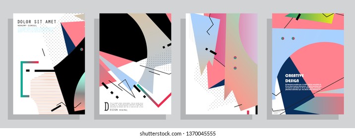 Template brochures, flyers, business presentations. Modern flat line style, layout in A4 size. Trendy abstract background. Geometric science or technology pattern. Graphic design