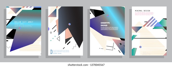 Template brochures, flyers, business presentations. Modern flat line style, layout in A4 size. Trendy abstract background. Geometric science or technology pattern. Graphic design