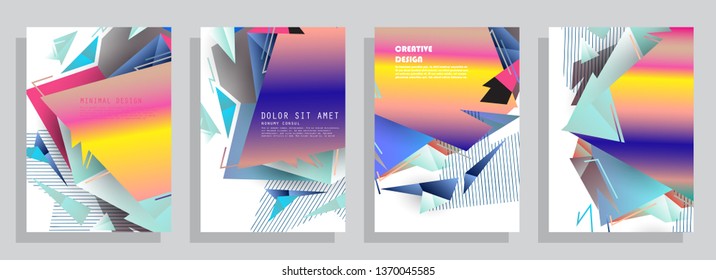 Template brochures, flyers, business presentations. Modern flat line style, layout in A4 size. Trendy abstract background. Geometric science or technology pattern. Graphic design