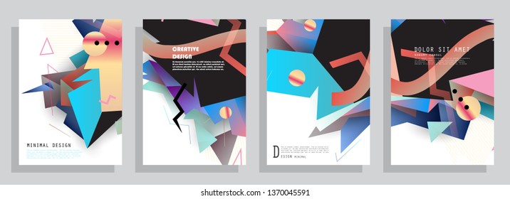 Template brochures, flyers, business presentations. Modern flat line style, layout in A4 size. Trendy abstract background. Geometric science or technology pattern. Graphic design