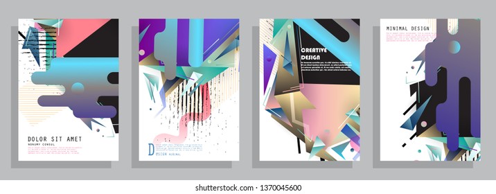 Template brochures, flyers, business presentations. Modern flat line style, layout in A4 size. Trendy abstract background. Geometric science or technology pattern. Graphic design