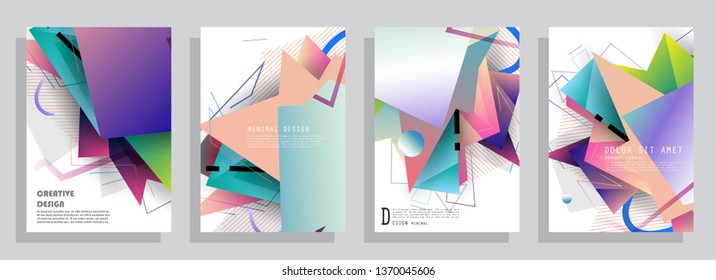 Template brochures, flyers, business presentations. Modern flat line style, layout in A4 size. Trendy abstract background. Geometric science or technology pattern. Graphic design