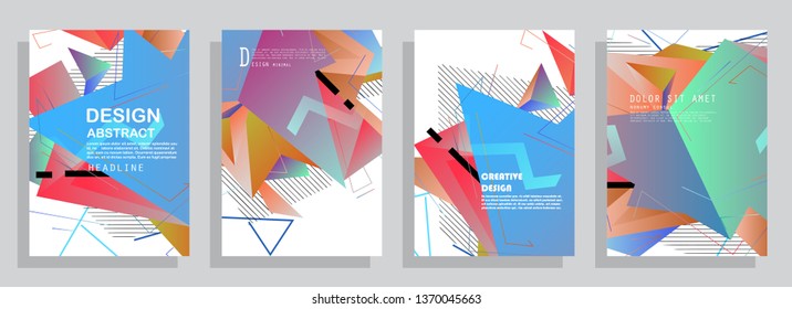 Template brochures, flyers, business presentations. Modern flat line style, layout in A4 size. Trendy abstract background. Geometric science or technology pattern. Graphic design