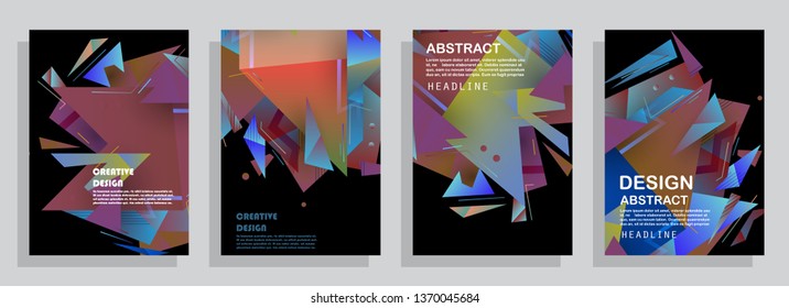 Template brochures, flyers, business presentations. Modern flat line style, layout in A4 size. Trendy abstract background. Geometric science or technology pattern. Graphic design