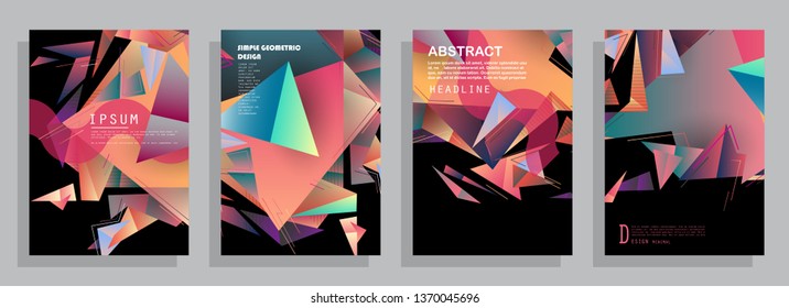 Template brochures, flyers, business presentations. Modern flat line style, layout in A4 size. Trendy abstract background. Geometric science or technology pattern. Graphic design