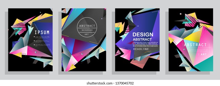 Template brochures, flyers, business presentations. Modern flat line style, layout in A4 size. Trendy abstract background. Geometric science or technology pattern. Graphic design