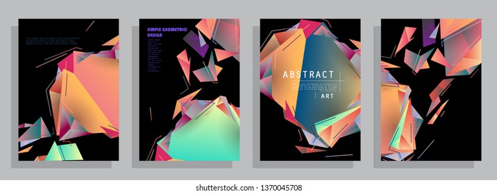 Template brochures, flyers, business presentations. Modern flat line style, layout in A4 size. Trendy abstract background. Geometric science or technology pattern. Graphic design