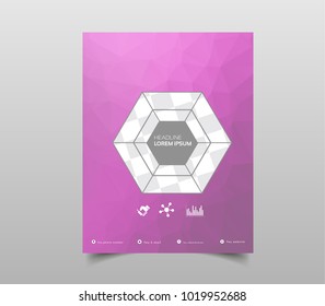 Template for Brochures, Flyers, Posters, Covers or Web Design. Abstract Modern Background with Triangular 