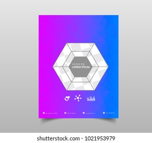 Template for Brochures, Flyers, Posters, Covers or Web Design. Abstract Modern Background with Triangular 