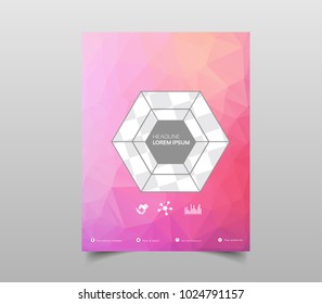Template for Brochures, Flyers, Posters, Covers or Web Design. Abstract Modern Background with Triangular 