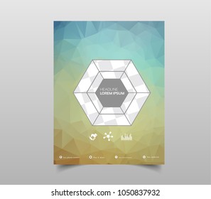 Template for Brochures, Flyers, Posters, Covers or Web Design. Abstract Modern Background with Triangular 
