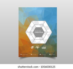 Template for Brochures, Flyers, Posters, Covers or Web Design. Abstract Modern Background with Triangular 