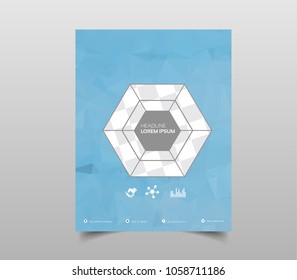 Template for Brochures, Flyers, Posters, Covers or Web Design. Abstract Modern Background with Triangular 
