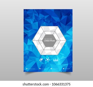 Template for Brochures, Flyers, Posters, Covers or Web Design. Abstract Modern Background with Triangular 