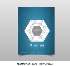 Template for Brochures, Flyers, Posters, Covers or Web Design. Abstract Modern Background with Triangular 