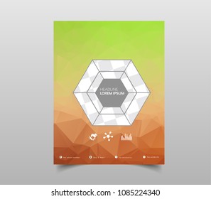 Template for Brochures, Flyers, Posters, Covers or Web Design. Abstract Modern Background with Triangular 