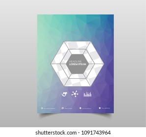 Template for Brochures, Flyers, Posters, Covers or Web Design. Abstract Modern Background with Triangular 
