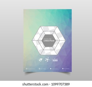 Template for Brochures, Flyers, Posters, Covers or Web Design. Abstract Modern Background with Triangular 
