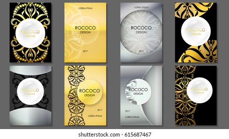 Template broshure set. Rococo style