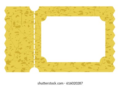 Template Brown Ticket or Coupon, Isolated on White 
