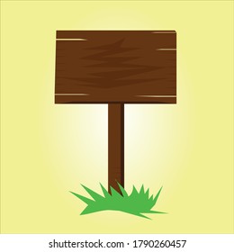 VECTOR DE SEÑAL DE MADERA MARRÓN DE PLANTILLA