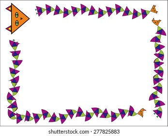 Template for bulletin or billboard. Frame formed by cats.