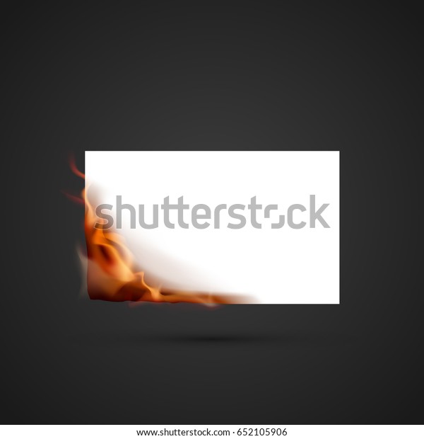 Template Burning Paper Isolated On Dark Stock Vector (Royalty Free ...