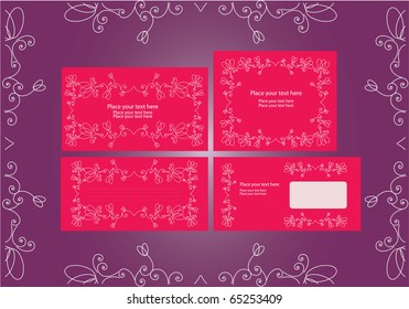 Template for business artworks: envelope, forms for letters, invitations, greeting, card, eps10