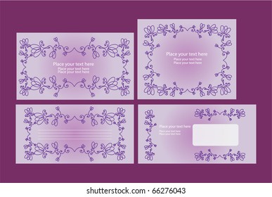 Template for business artworks: envelope, forms for letters, invitations, greeting, card, eps10