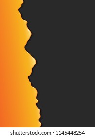 Template for business backgrounds. Vertical abstract pattern on dark background. Flowing sweet honey