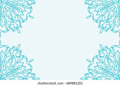 template for Business Card. Decorative elements. Ornamental floral mandala pattern. vector illustration. Arabic, Indian, Turkish, Ottoman motifs. blue color