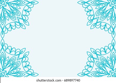 template for Business Card. Decorative elements. Ornamental floral mandala pattern. vector illustration. Arabic, Indian, Turkish, Ottoman motifs. blue color