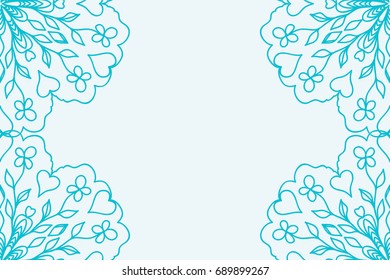 template for Business Card. Decorative elements. Ornamental floral mandala pattern. vector illustration. Arabic, Indian, Turkish, Ottoman motifs. blue color