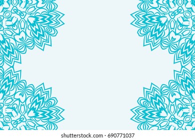 template for Business Card. Decorative elements. Ornamental floral mandala pattern. vector illustration. Arabic, Indian, Turkish, Ottoman motifs. 