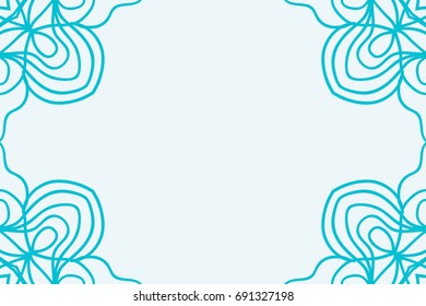 template for Business Card. Decorative elements. Ornamental floral mandala pattern. vector illustration. Arabic, Indian, Turkish, Ottoman motifs. blue color