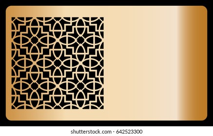 template business card with geometrical ornament. vector illustration