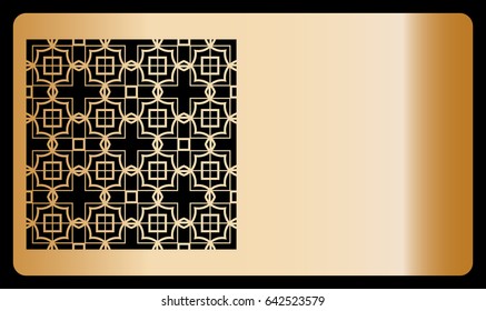 template business card with geometrical ornament. vector illustration