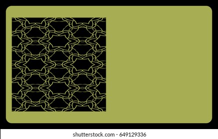 template business card with geometrical ornament for laser cut out. vector illustration.