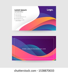 Template business card. Graphic design modern style branding mockup icon, name and channel for easy editing. Vector illustrations. 