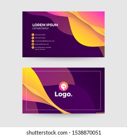 Template business card. Graphic design modern style branding mockup icon, name and channel for easy editing. Vector illustrations. 