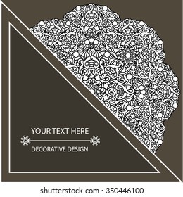 template business card and invitation with circular patterns of mandalas. Corporate style for your documents. Vector illustration