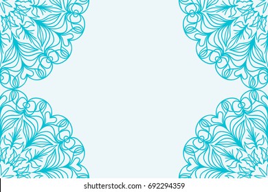 template for Business card. Mandala decorative elements. vector illustration. Arabic, Indian, Turkish, Ottoman motifs. blue color