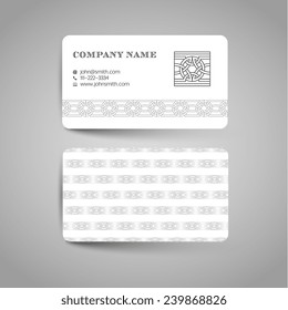 Template business card with pattern.