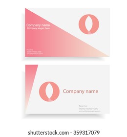 Template for business card in pink tones