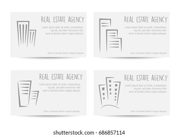 Template of business cards for a real estate agency, travel agencies and for a creative presentation